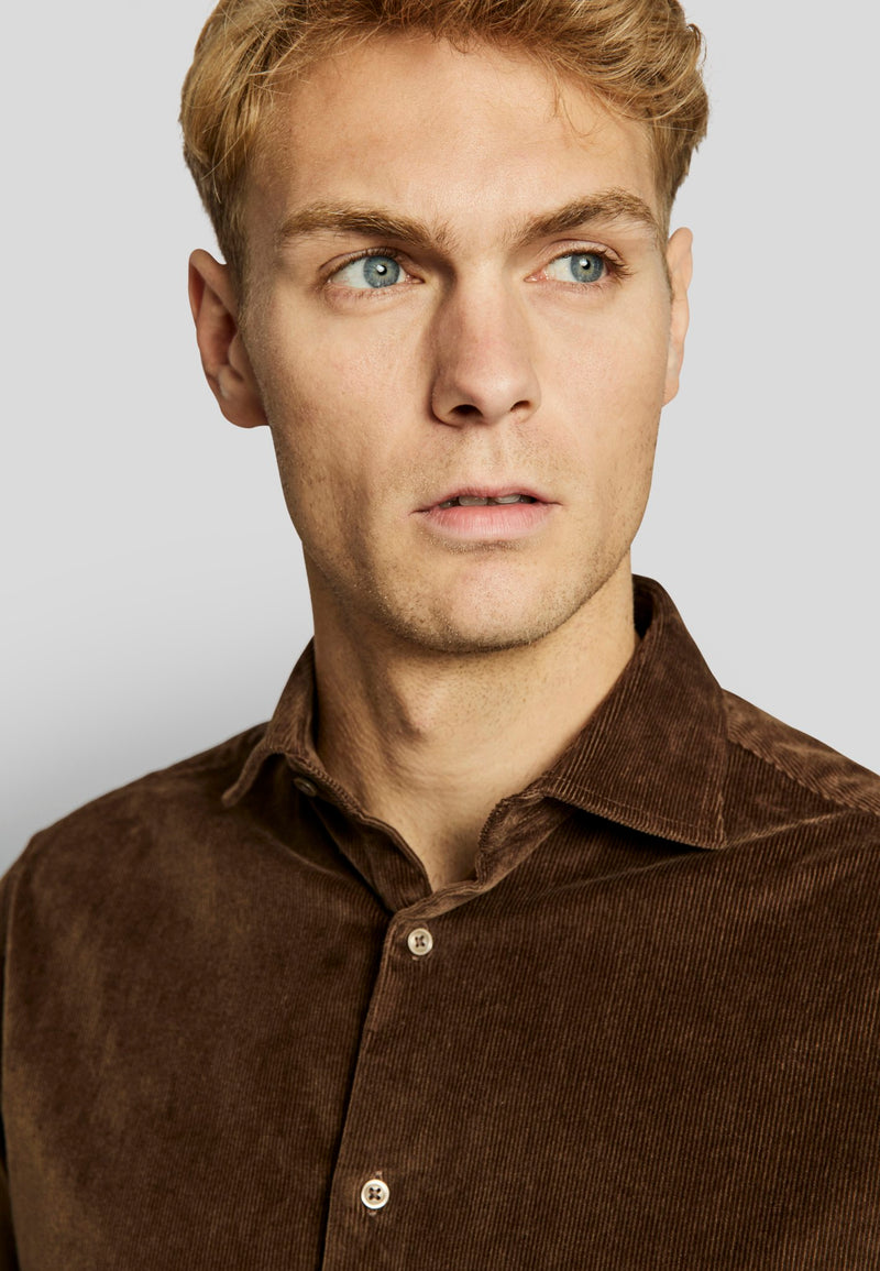 BS Kongsberg casual slim fit Skjorta - Brown