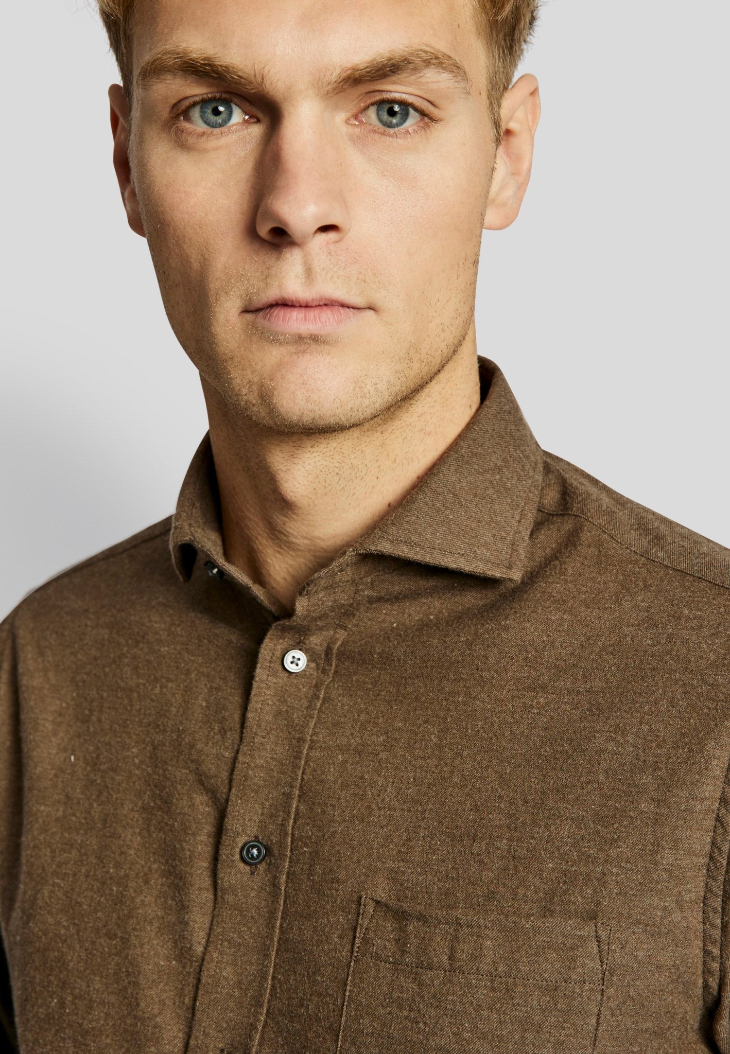 BS Halden casual slim fit skjorta - Brun
