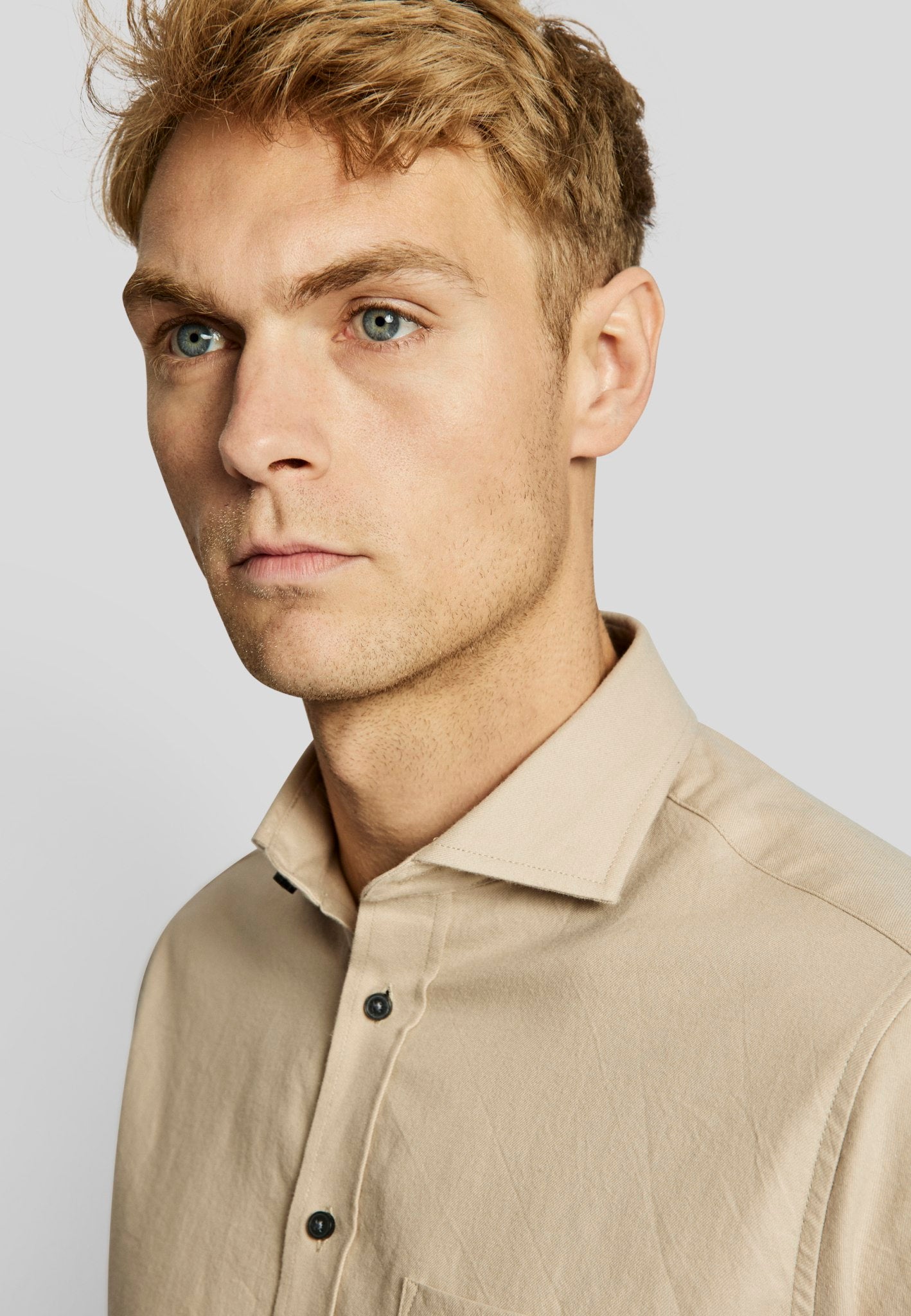 BS Halden casual slim fit Skjorta - Sand