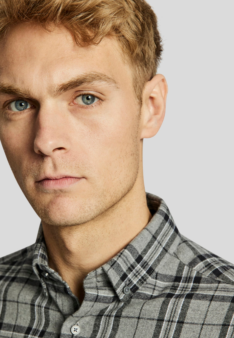 BS Trondheim casual slim fit Skjorta - Grey