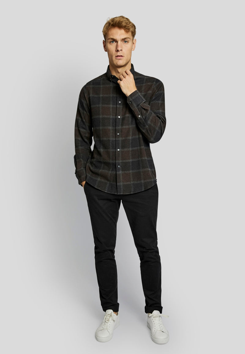 BS Asker casual slim fit Skjorta - Charcoal