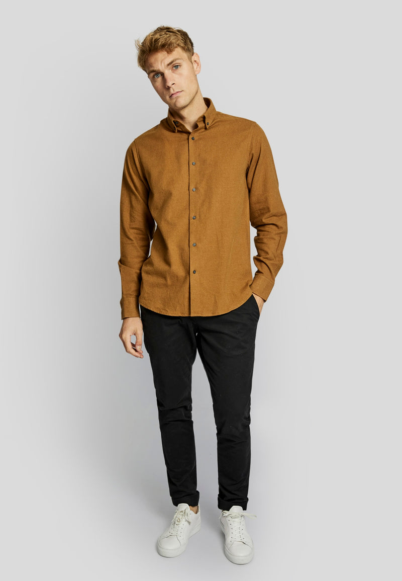 BS Tromsoe casual slim fit Skjorta - Camel