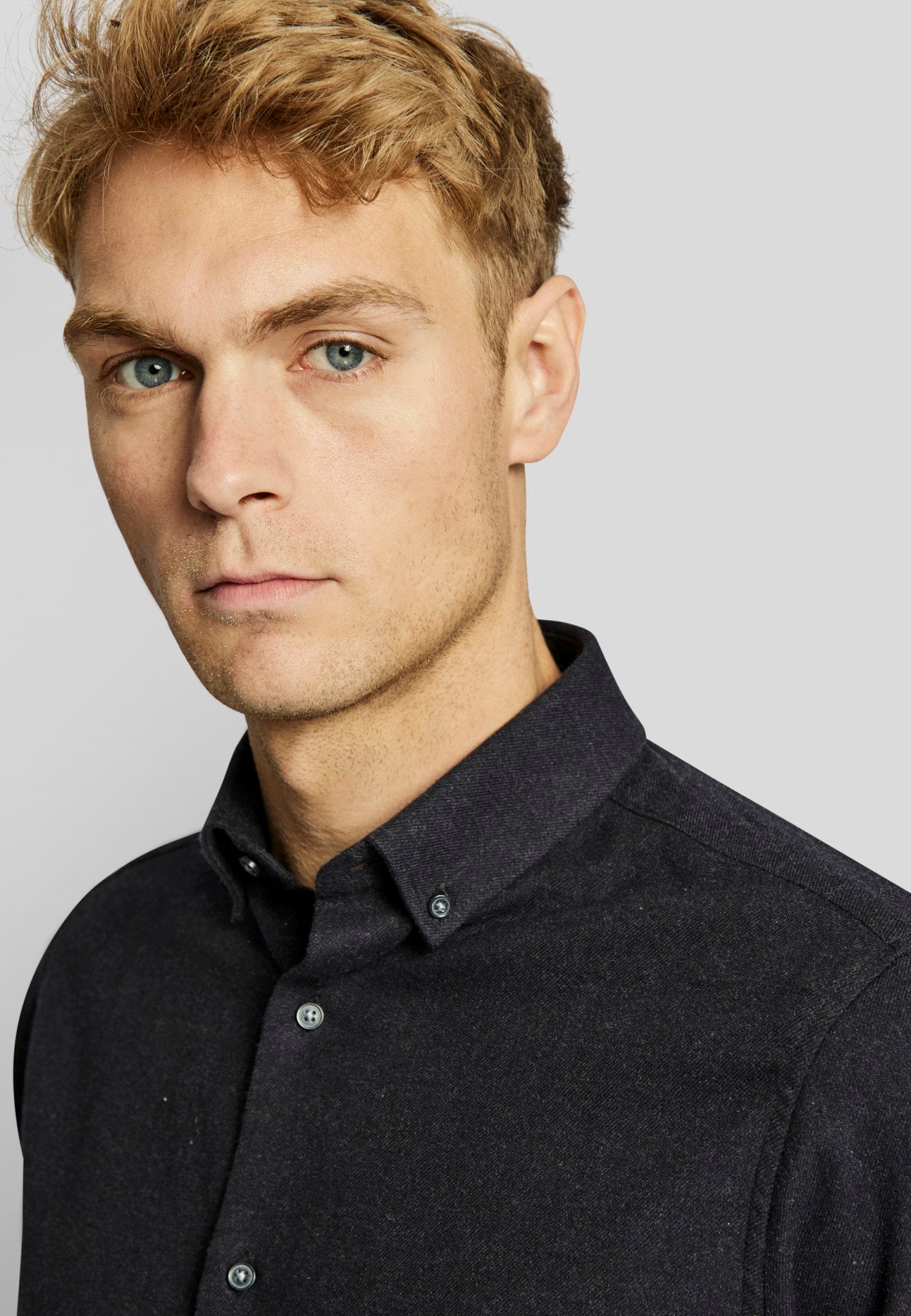BS Tromsö casual slim fit skjorta - Charcoal