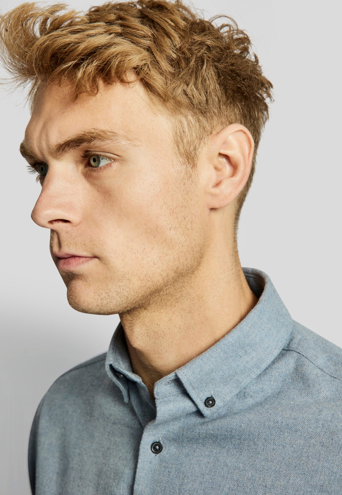 BS Tromsoe casual slim fit Skjorta - Ljusblå