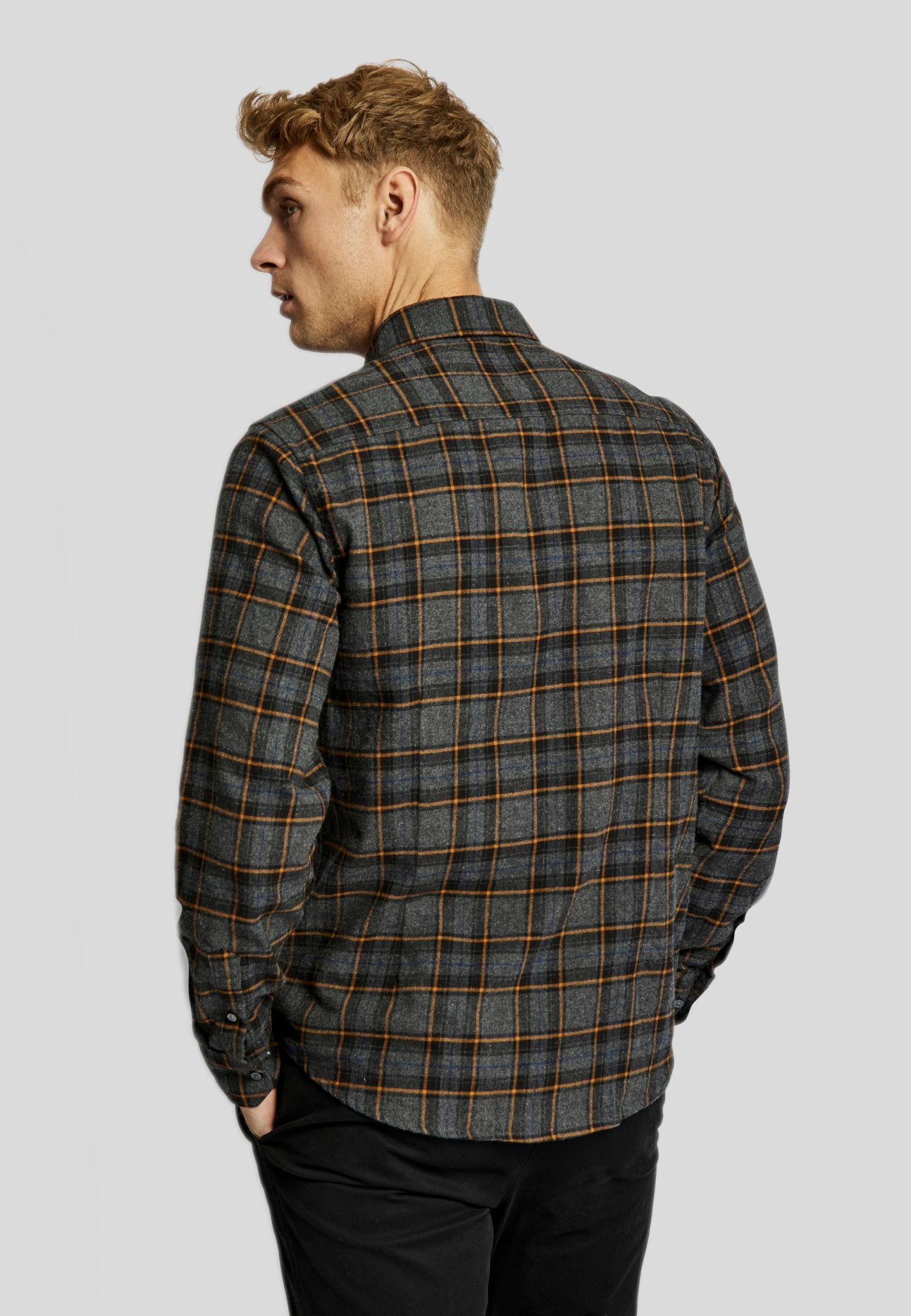 BS Hamar casual slim fit Skjorta - Dark Grey