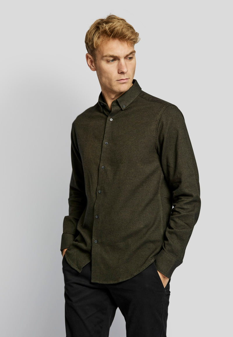 BS Oslo casual modern fit Skjorta - Dark Green