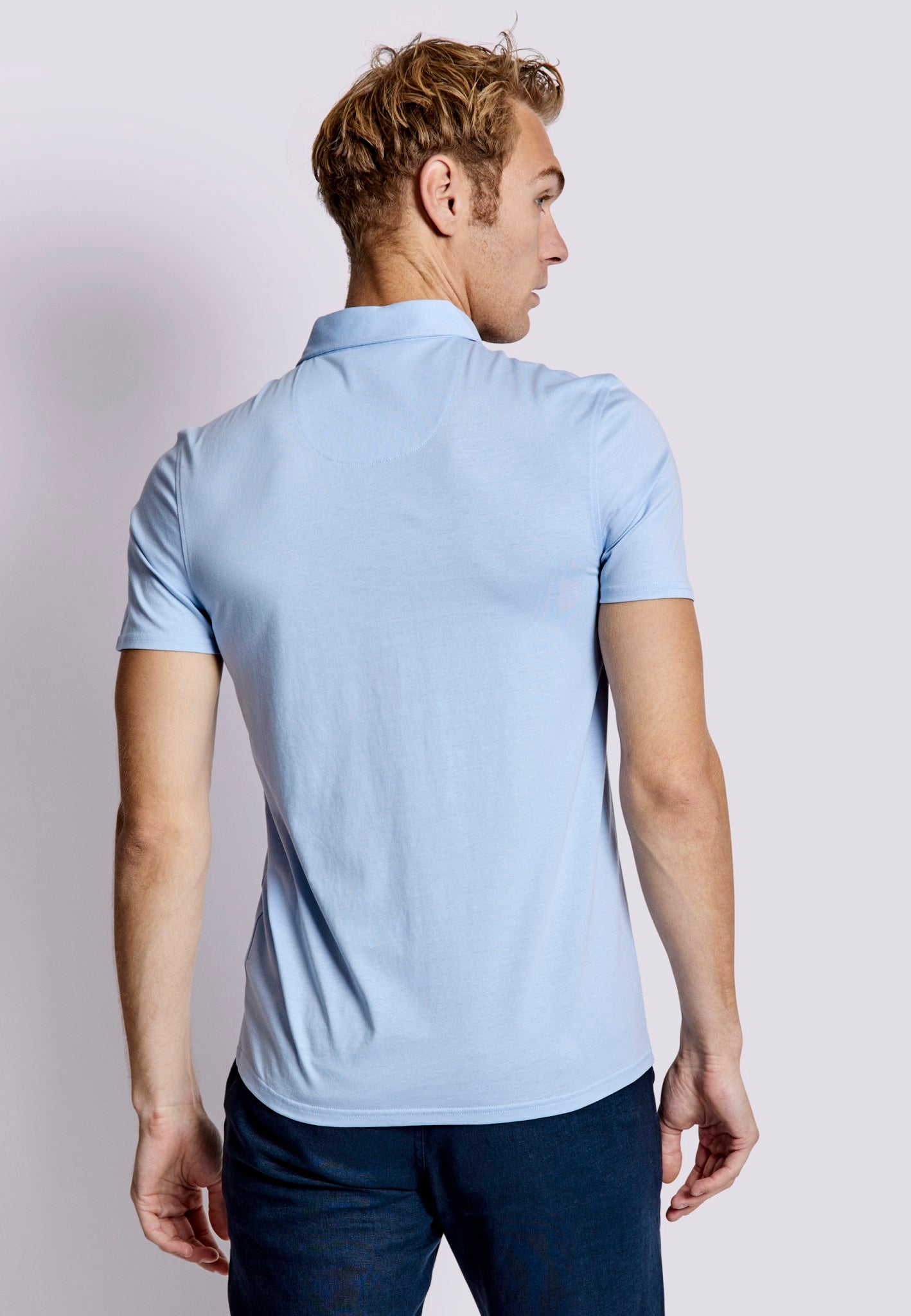BS Natesan Regular Fit Piké - Light Blue
