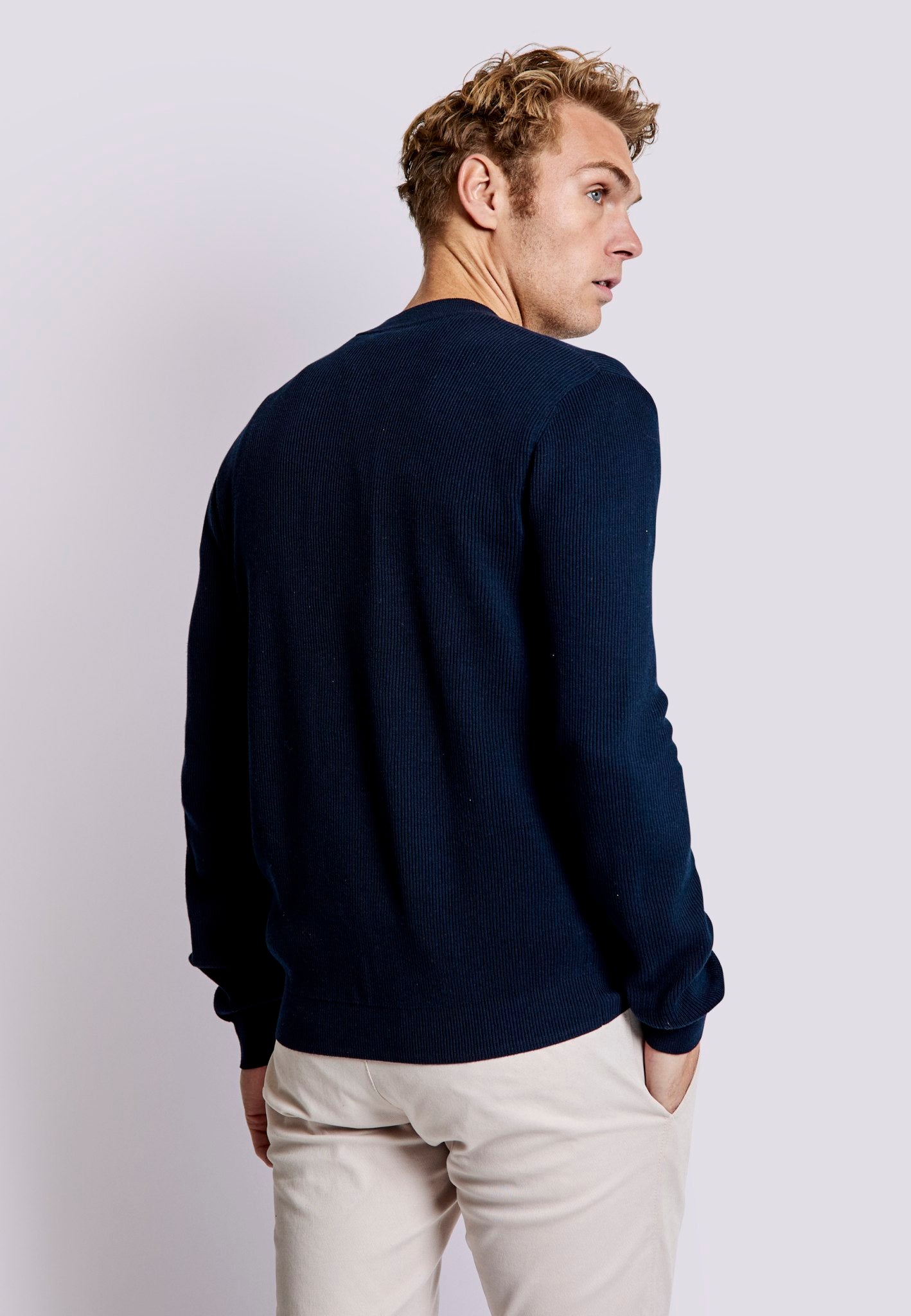 BS Andres Regular Fit Stickad tröja - Navy