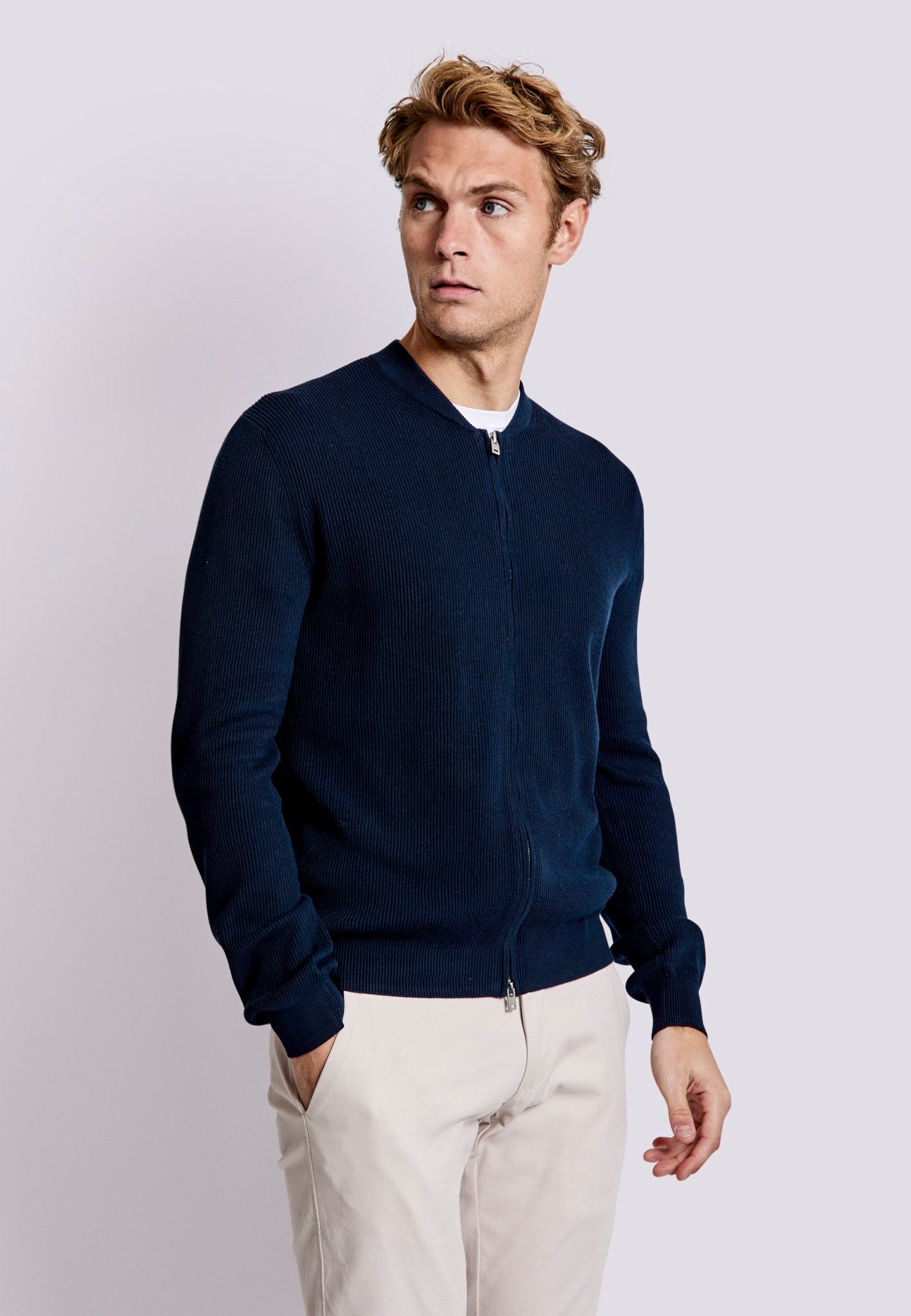 BS Andres Regular Fit Stickad tröja - Navy