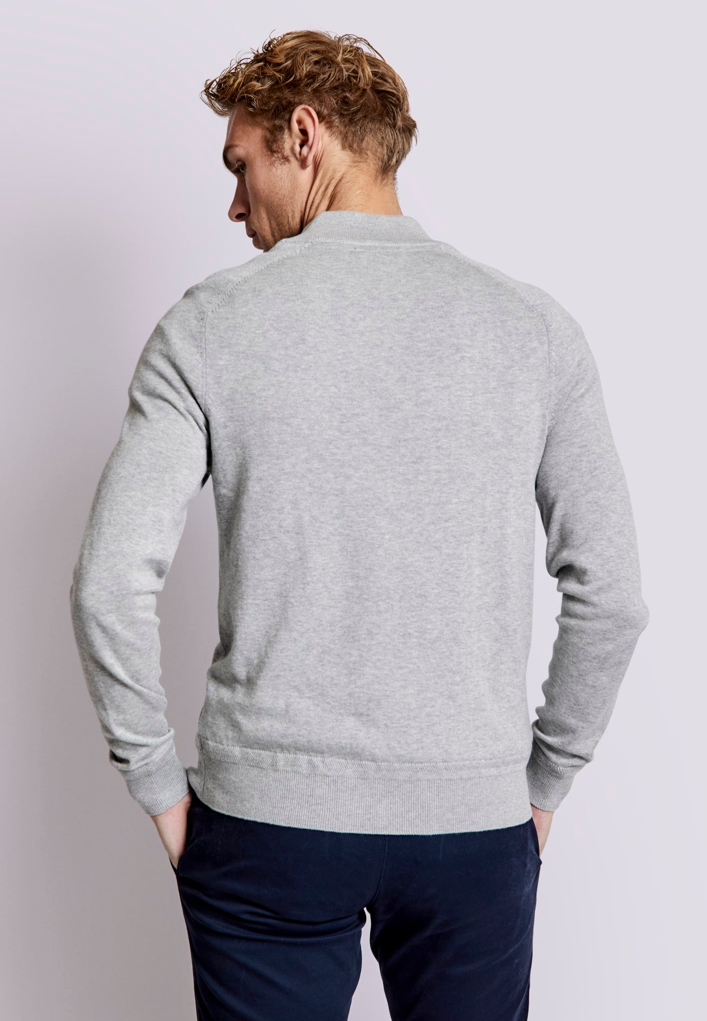 BS Ademir Regular Fit Stickad Tröja - Ljusgrå