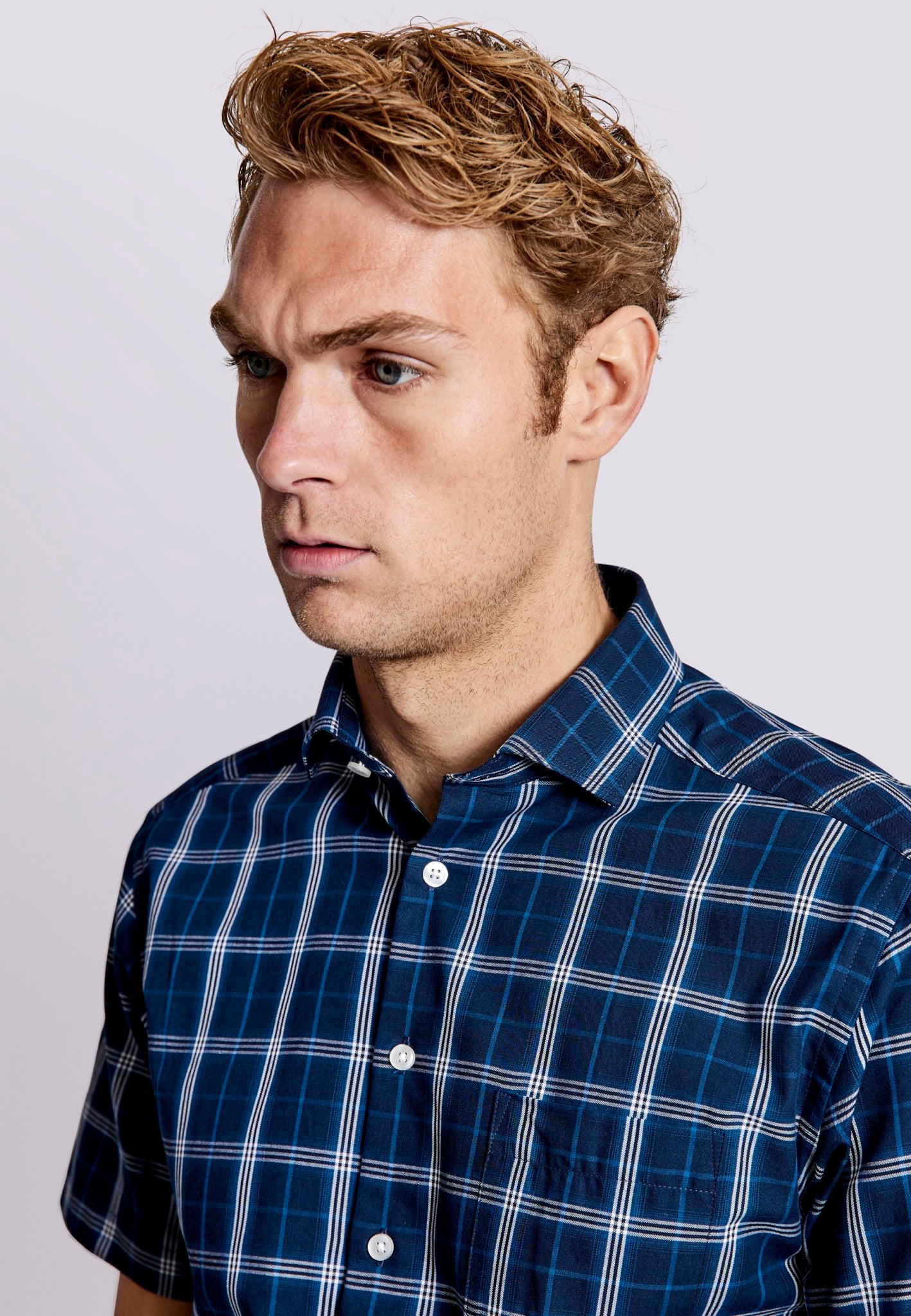 BS Haseeb Modern Fit Skjorta - Dark Blue