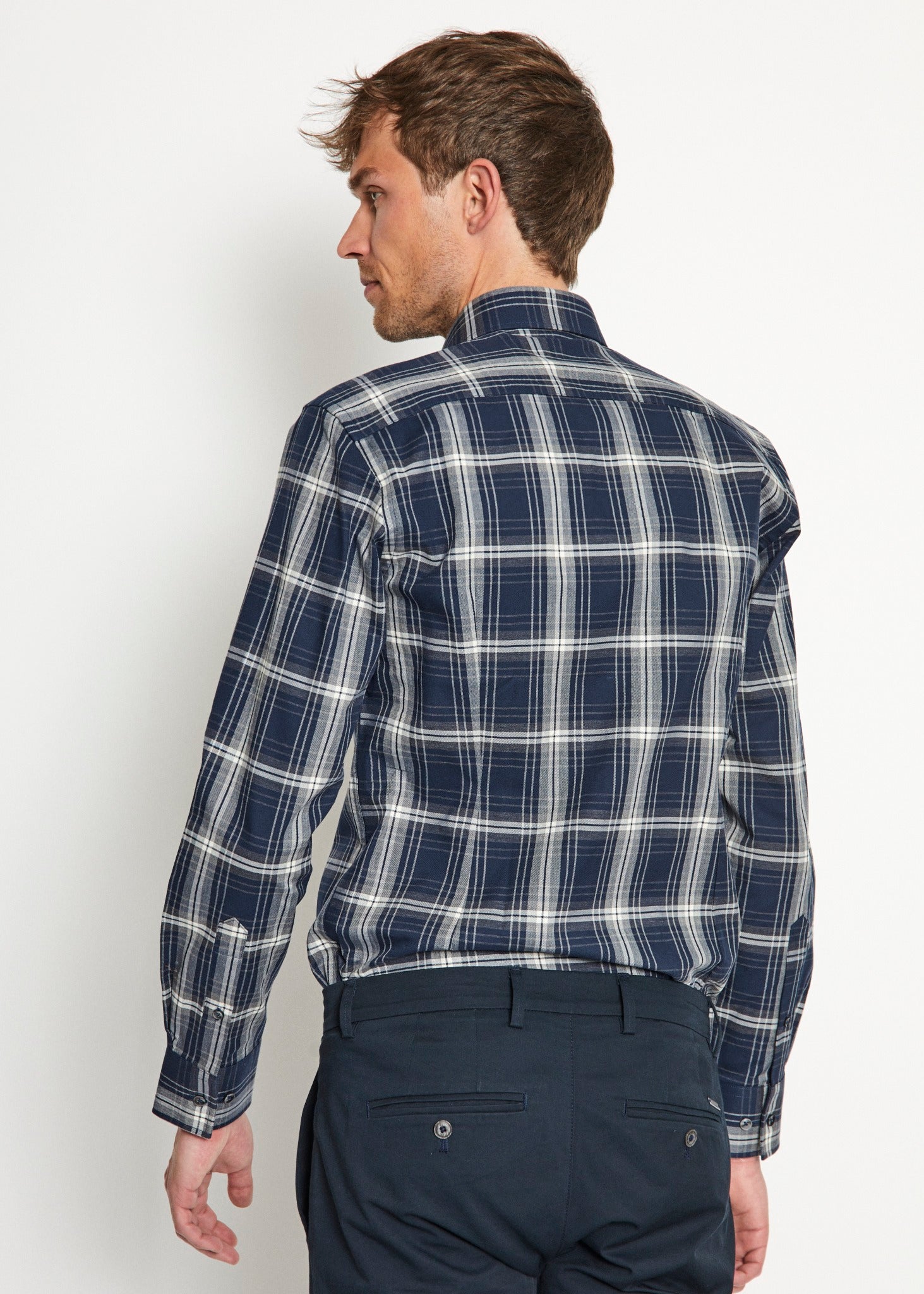 BS Alberto Modern Fit Skjorta - Mörkblå