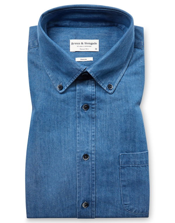 BS Middlecoff Casual Slim Fit Skjorta - Blue