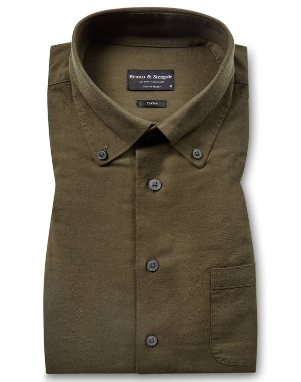 BS Cotton Casual Modern Fit Skjorta - Green