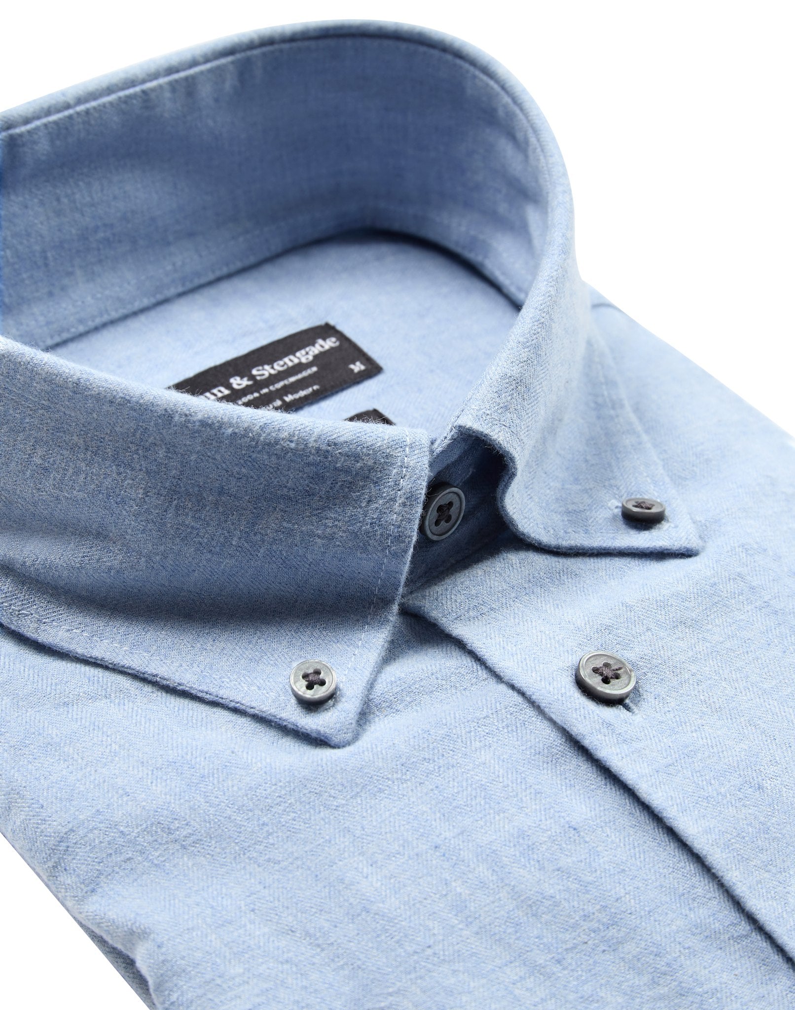 BS Cotton Casual Modern Fit Skjorta - Ljusblå