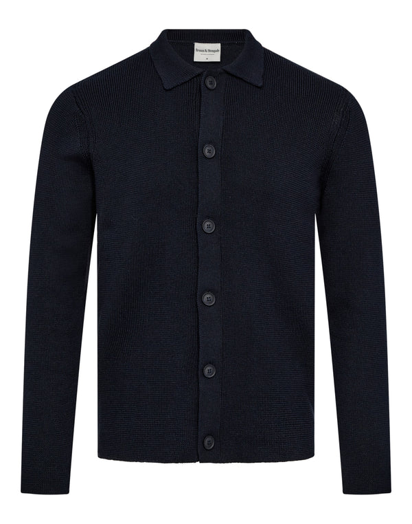 BS Haakon Regular Fit Stickat - Navy