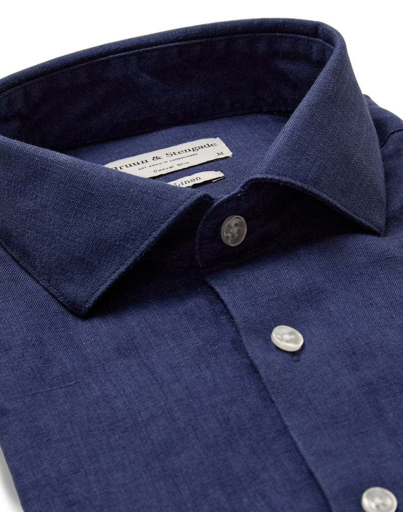 BS Perth Casual Slim Fit Skjorta - Dark Blue