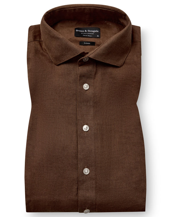 BS Brisbane Casual Modern Fit Skjorta - Toffee