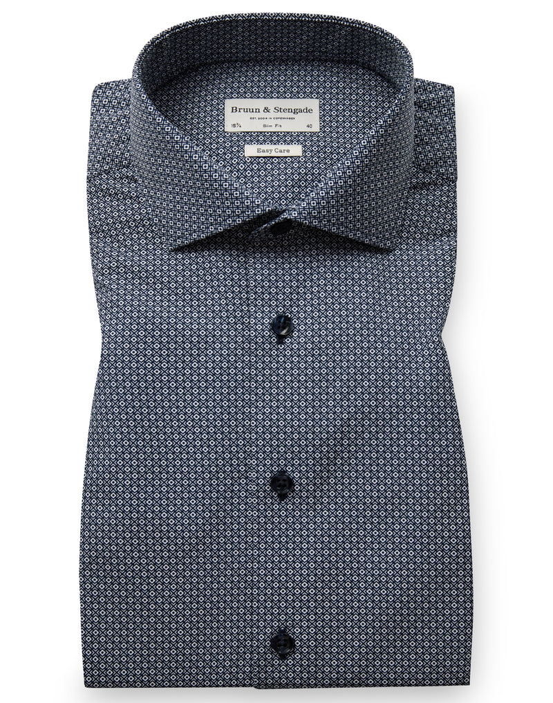 BS Howard Slim Fit Skjorta - Dark Blue