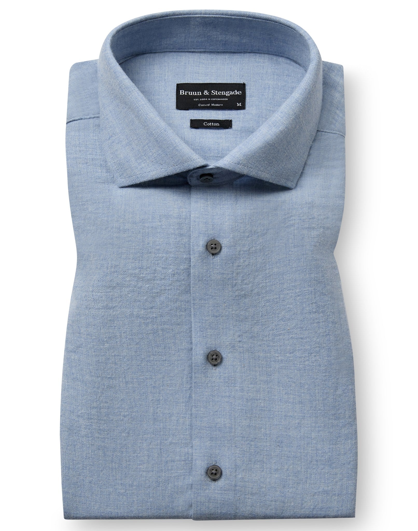 BS Brush Casual Modern Fit Skjorta - Ljusblå