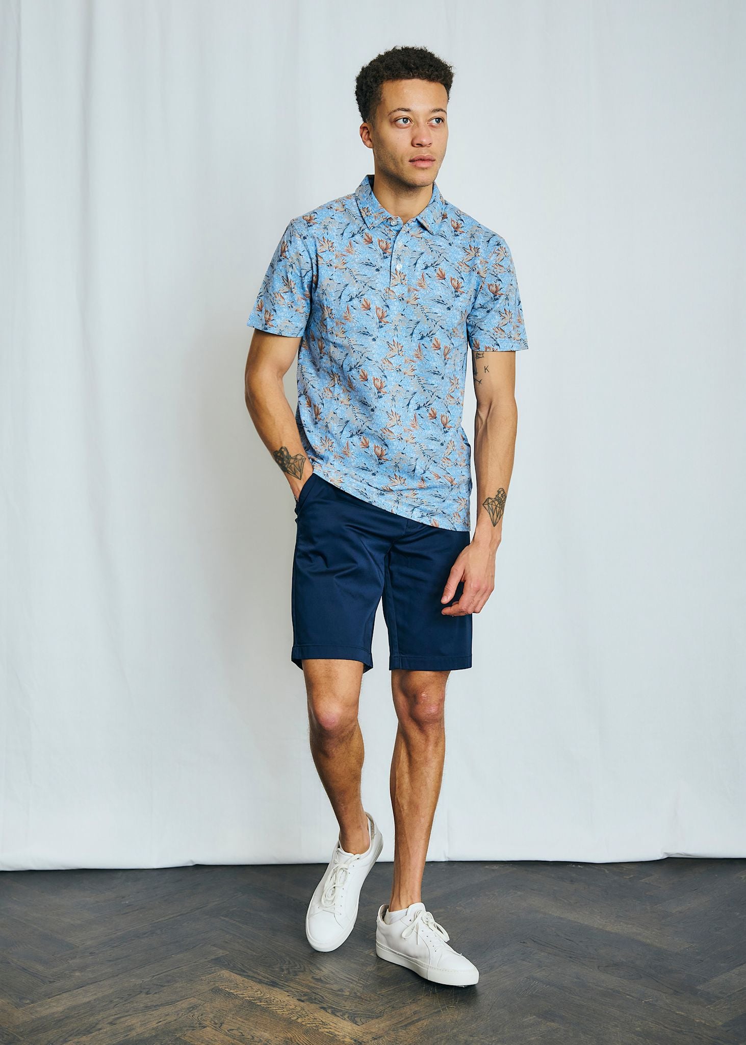 BS Iriomote Regular Fit Pikétröja - Ljusblå