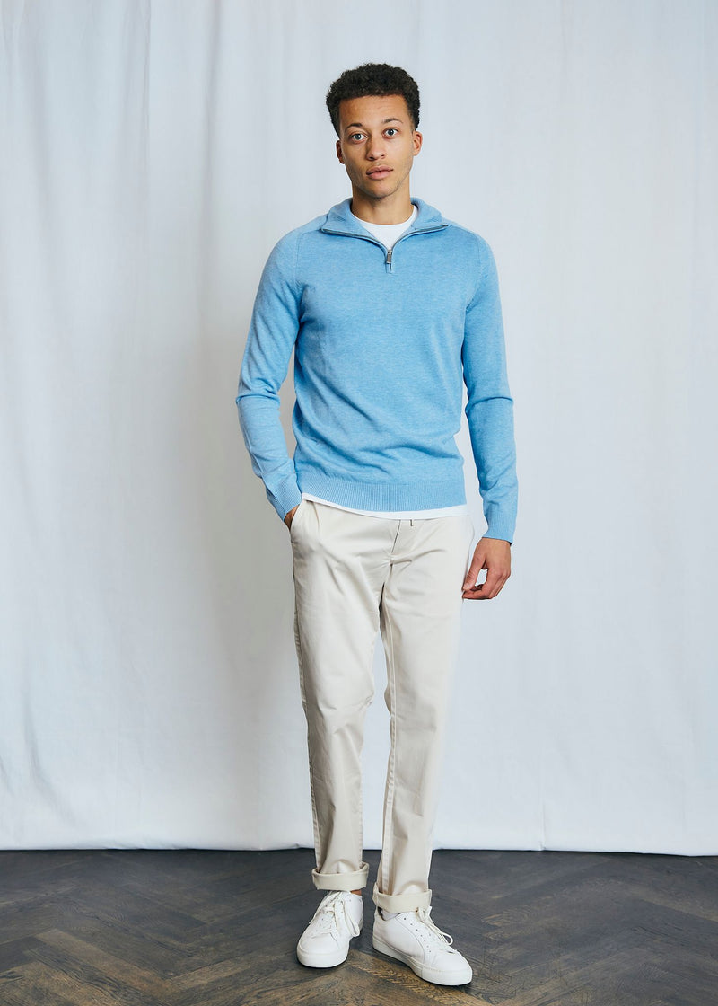 BS Vangelis Regular Fit Stickat - Light Blue