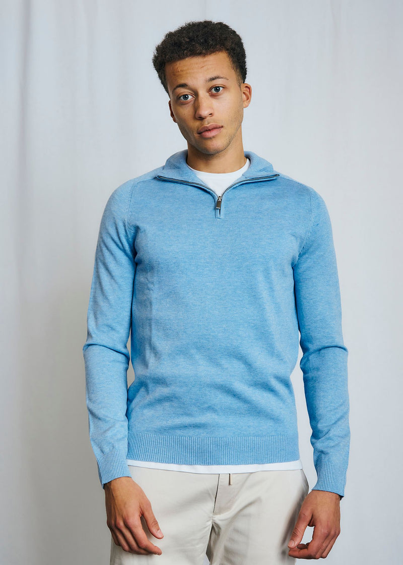 BS Vangelis Regular Fit Stickat - Light Blue