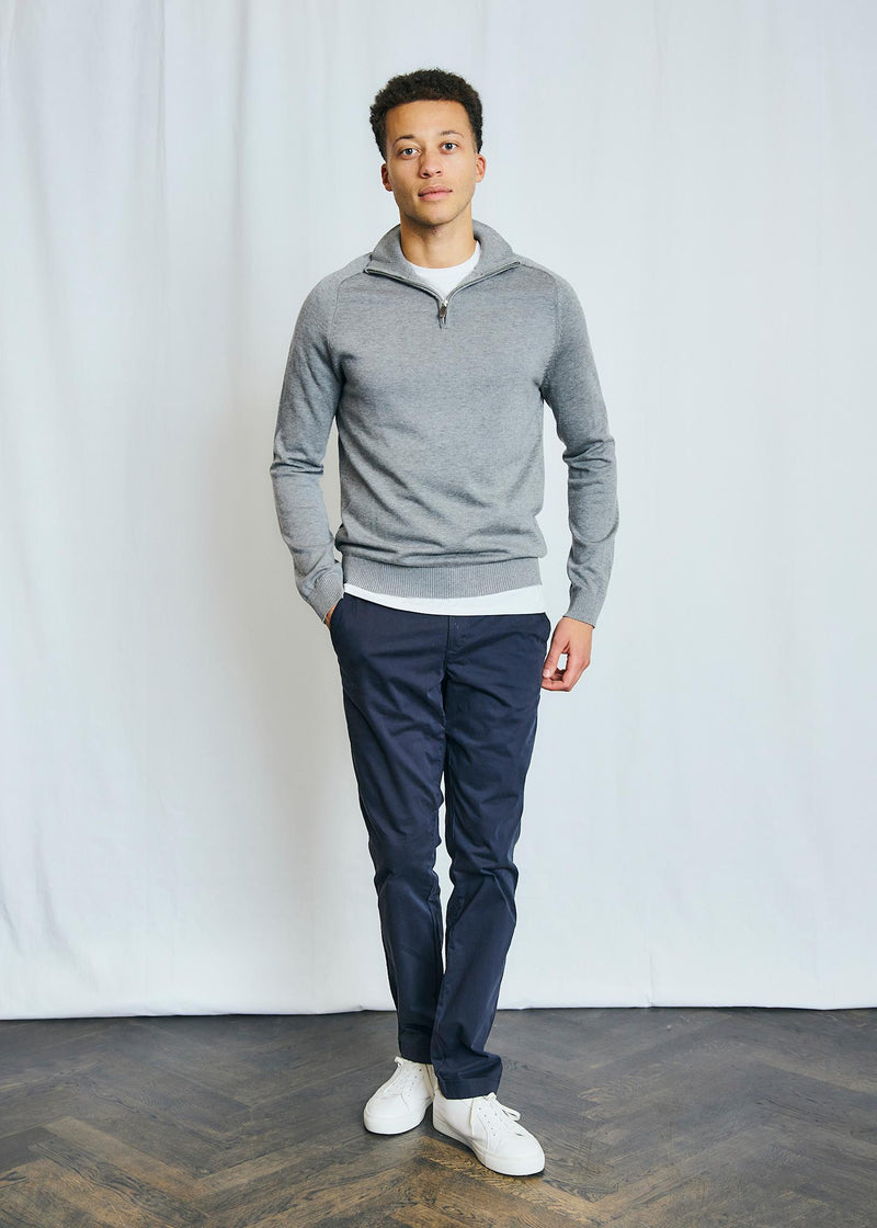 BS Vangelis Regular Fit Stickat - Light Grey