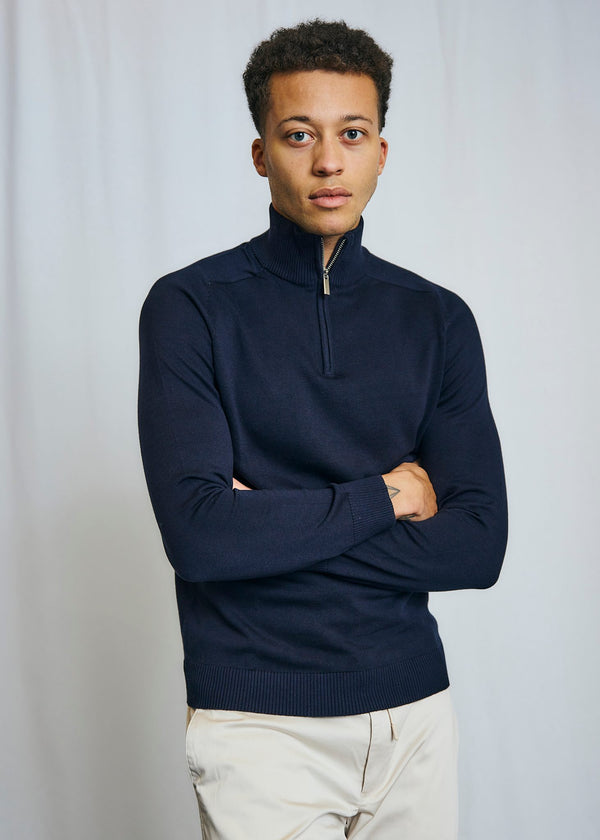BS Vangelis Regular Fit Stickat - Navy