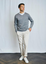 BS Tefta Regular Fit Stickat - Light Grey