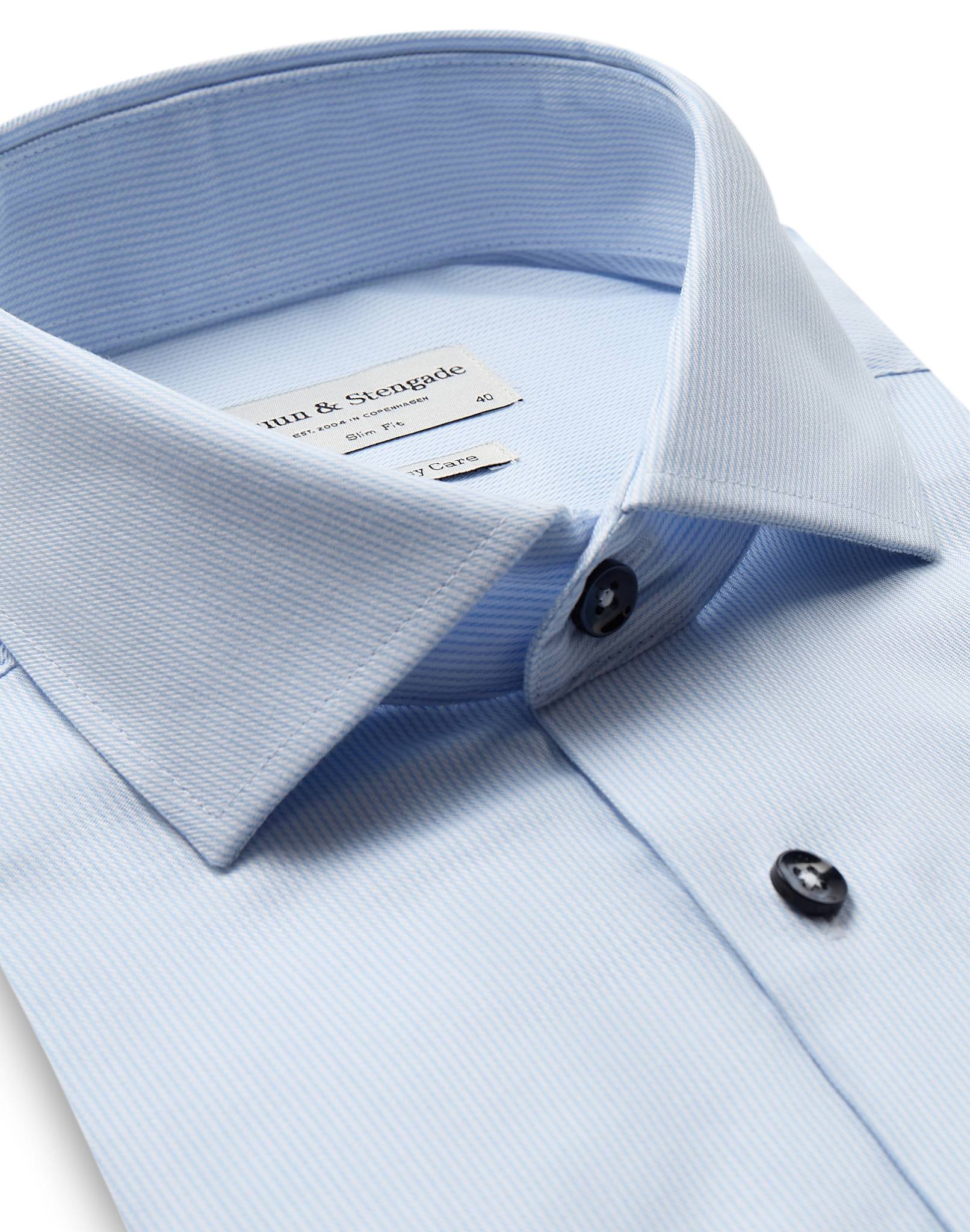 BS Minaur Slim Fit Skjorta - Light Blue/White