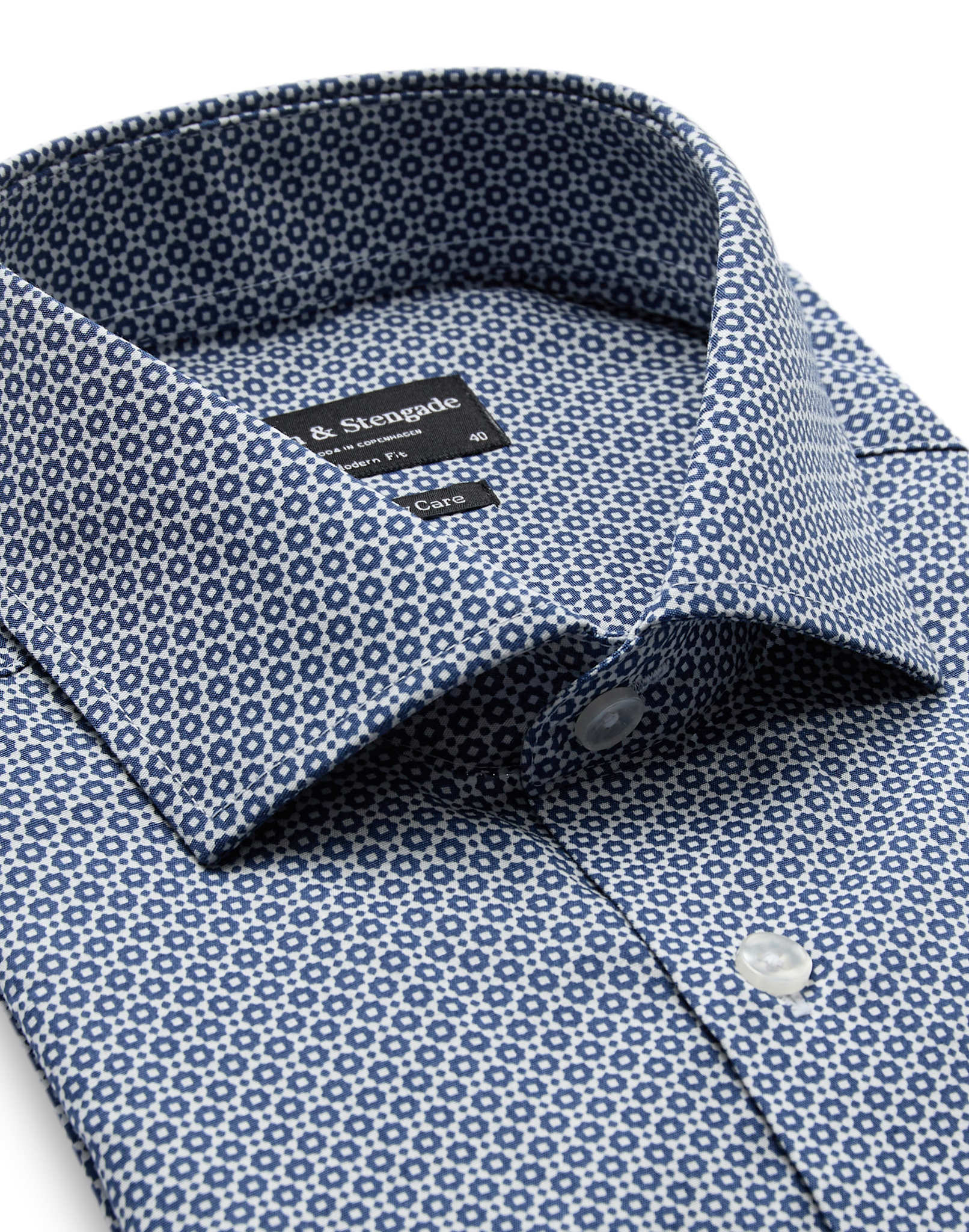 BS Fils Modern Fit Skjorta - Dark Blue
