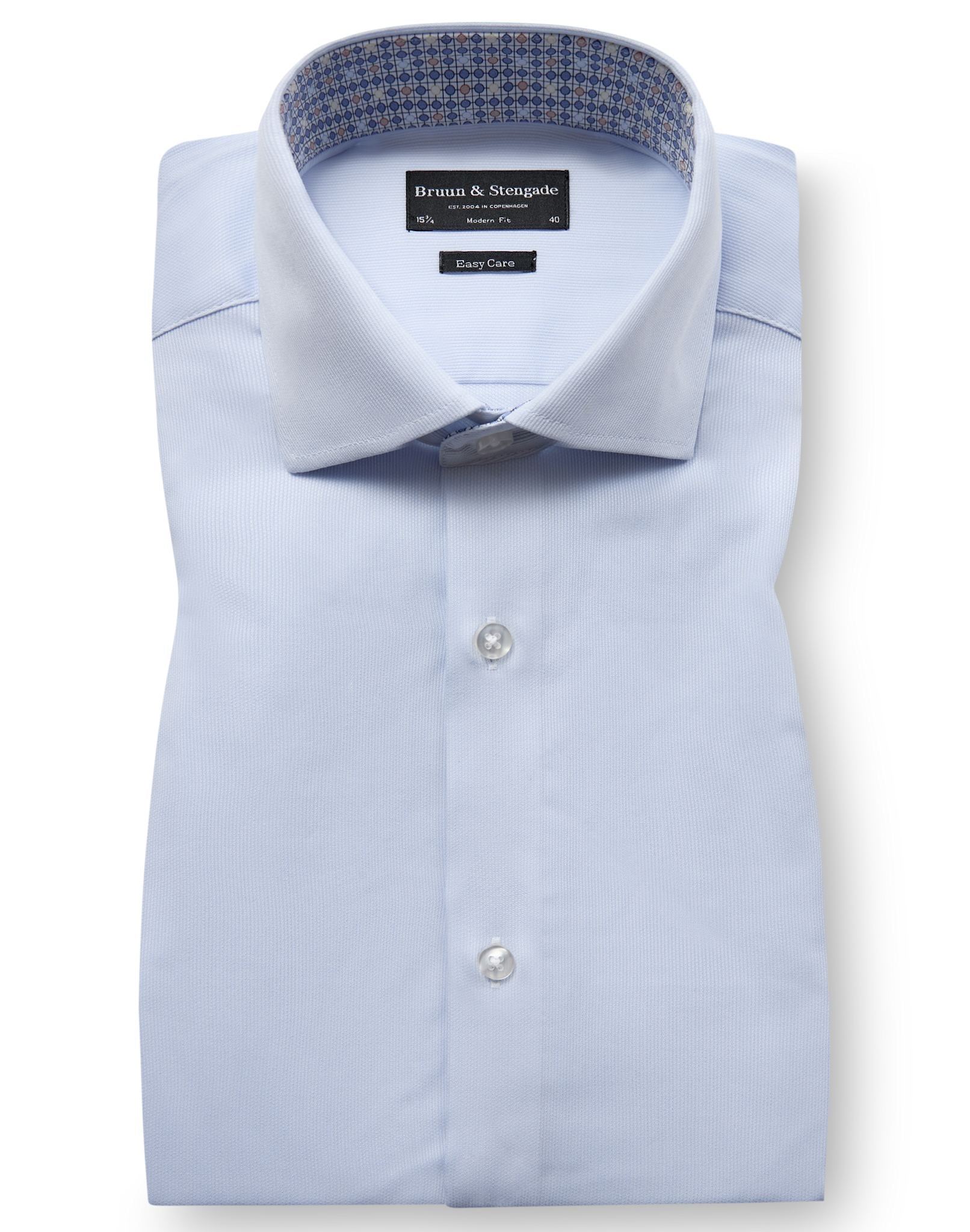 BS Ruud Modern Fit Skjorta - Light Blue/White