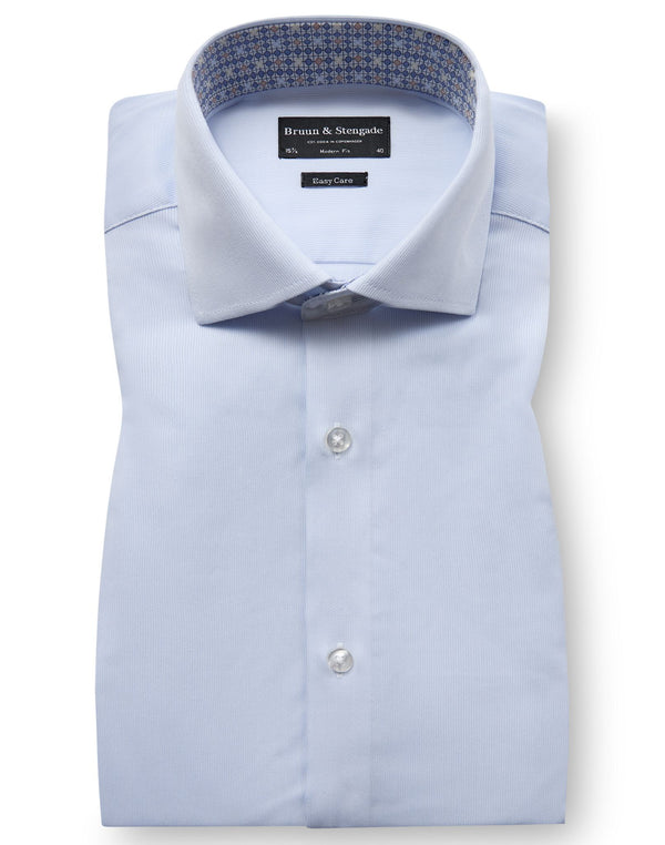 BS Ruud Modern Fit Skjorta - Light Blue/White