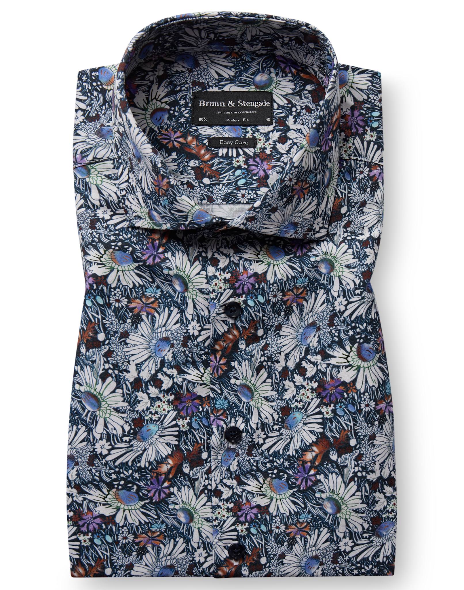 BS Bernabe Modern Fit Skjorta - Blue