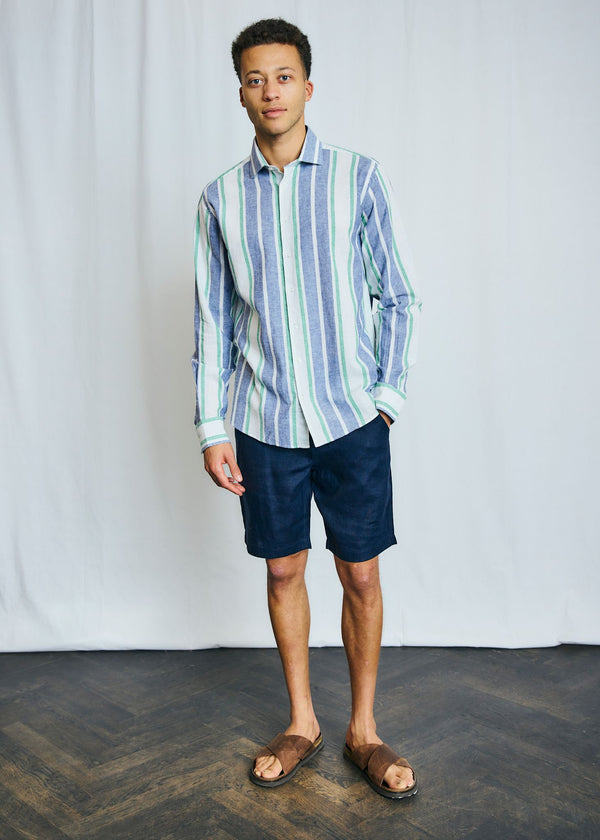 BS Maini Casual Modern Fit Skjorta - Blue/White