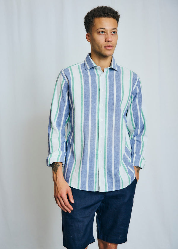 BS Maini Casual Modern Fit Skjorta - Blue/White