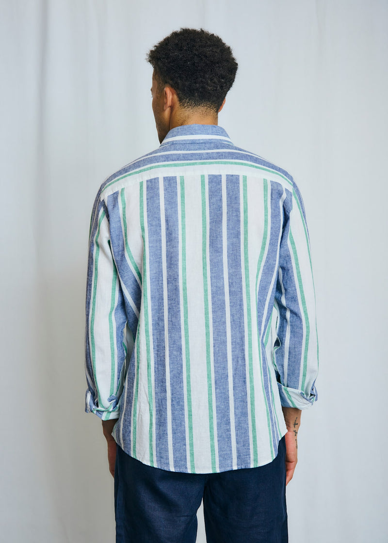 BS Maini Casual Modern Fit Skjorta - Blue/White