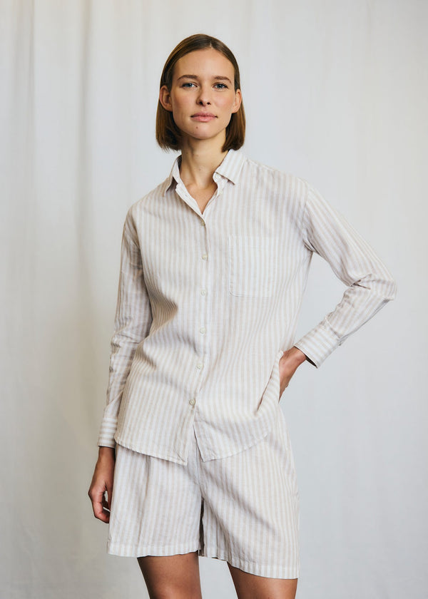 BS Aglaia Regular Fit Skjorta - Sand/White