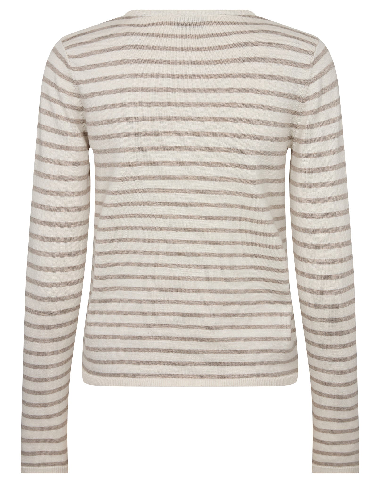 BS Melina Regular Fit Stickat - Sand/White