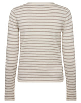 BS Melina Regular Fit Stickat - Sand/White