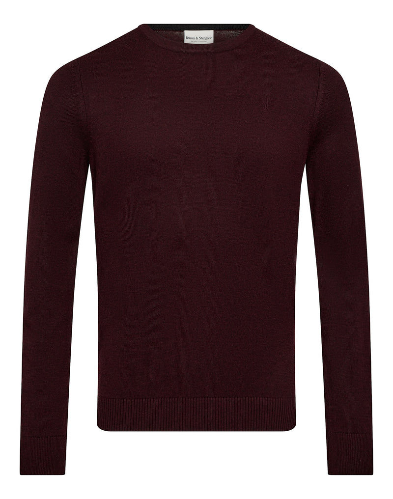 BS Jupiter Regular Fit Stickat - Bordeaux