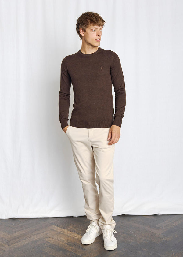 BS Jupiter Regular Fit Stickat - Dark Brown