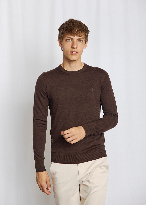 BS Jupiter Regular Fit Stickat - Dark Brown