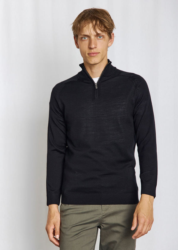 BS Pelle Regular Fit Stickat - Black