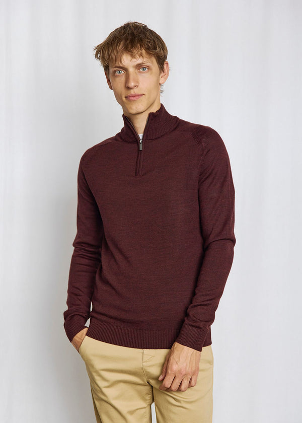BS Pelle Regular Fit Stickat - Bordeaux