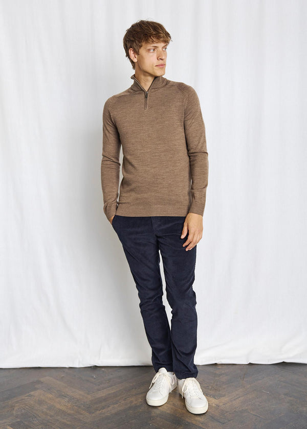 BS Pelle Regular Fit Stickat - Brown