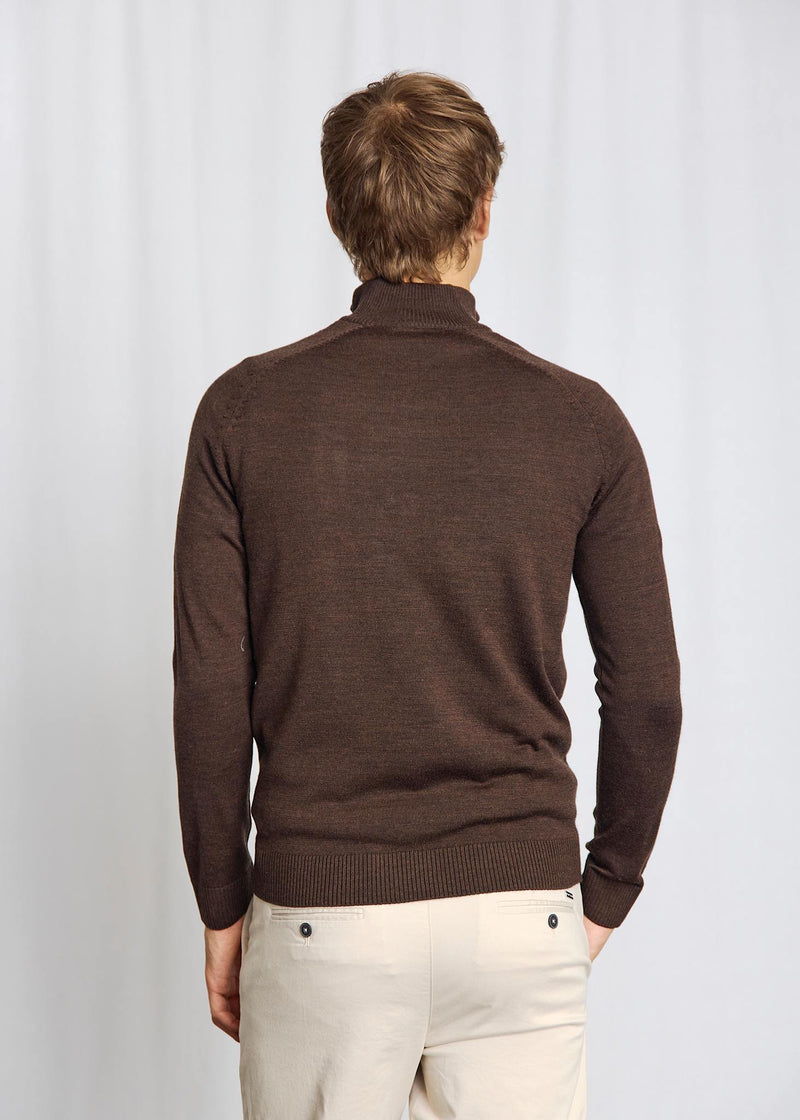 BS Pelle Regular Fit Stickat - Dark Brown