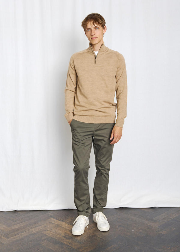 BS Pelle Regular Fit Stickat - Light Brown