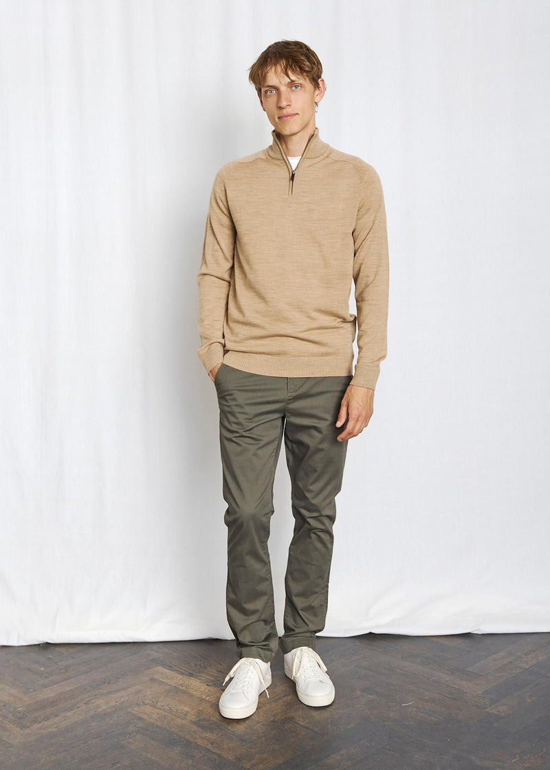 BS Pelle Regular Fit Stickat - Light Brown